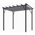 Pergola Aluminio Habrita Antracita 12m2 con lona de sombra 280gr