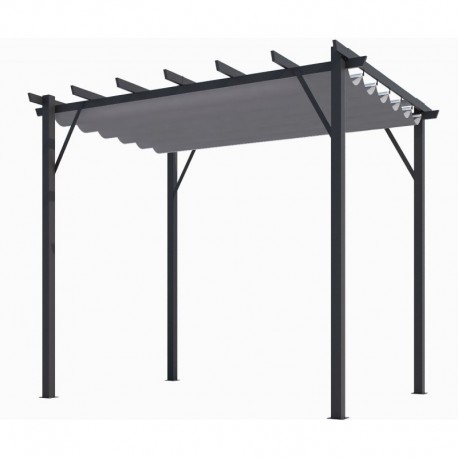 Pergola Alluminio Habrita Antracite 12m2 con tela tonalità