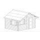 Theora Garden Shelter em Habrita Solid Wood 7.33 m2 com Telhado Onduline