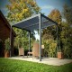 Pergola Bioclimatique aluminium anthracite 10,80 m2 et Toit avec lames ovales Habrita