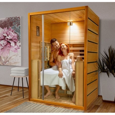 Tradicional Sense 4 lugares Sauna Pack completo com fogão Harvia 4,5 kW - pedras e acessórios