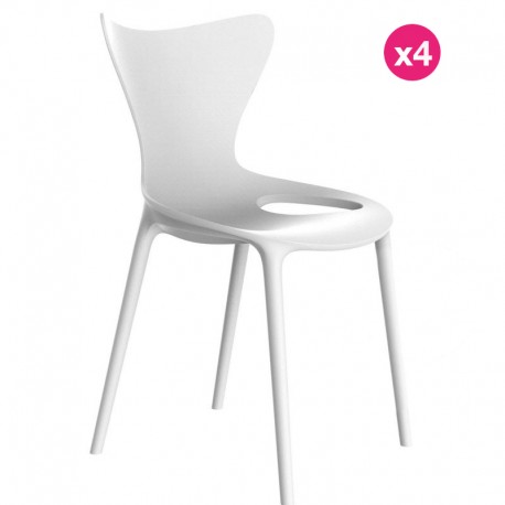 Lot de 4 Chaises Love Vondom Milos blanc