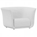 Fauteuil Vondom design Suave in witte waterafstotende stof Snow 1041