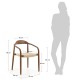 Lot de 2 Chaises avec accoudoir en eucalyptus naturel et beige KosyForm