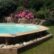 Piscine Bois Ubbink Océa 580 H130cm Liner Bleu