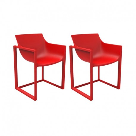 Lot de 2 Fauteuils Wall Street Vondom Rouge