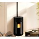 Stufa a pellet rotonda Ferlux Helen 8kW Magic Black Glass