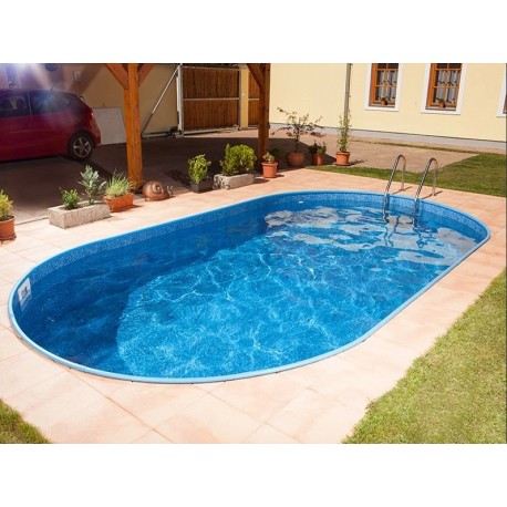 Piscina Oval Ibiza Azuro 12mx6m H150cm Enterrada com Filtro de Areia