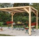 Habrita houten pergola 341x313x217 met afneembare zuignappen op dak