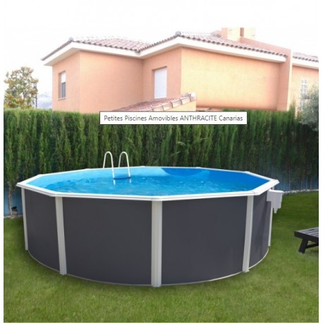 Piscina acima do solo TOI Canarias redonda 460xH120 com kit completo Antracite