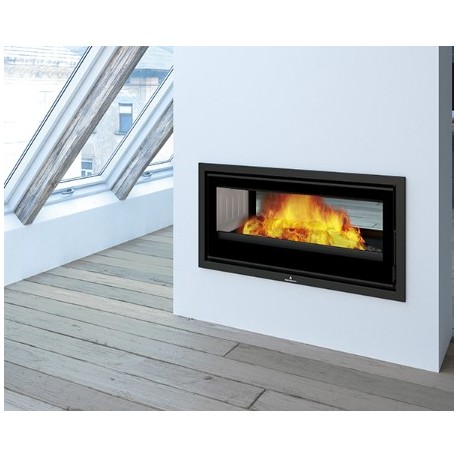 Inserto de madera Bronpi Cairo 110-D Double Face Vision 15kW con turbina