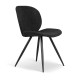 Set of 2 Dining Chairs Ania Black Fabric Base Black Metal VeryForma