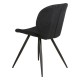 Set of 2 Dining Chairs Ania Black Fabric Base Black Metal VeryForma