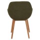 Set of 2 Armchairs Meal Tea effect buckle khaki with solid oak base VeryForma.