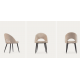 Lot de 4 Chaises Velours Beige avec dossier ergonomique pieds noirs VeryForma