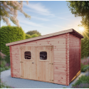 Wooden Log Garden Shed 28mm Danube Habrita 10m2