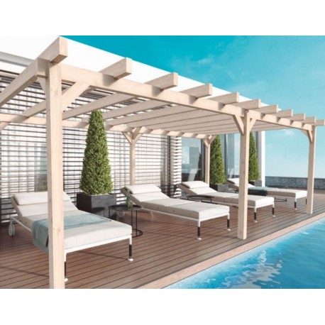 Freestanding wooden pergola Marsella 600x400cm 24m2