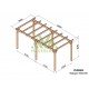 Wooden carport for cars 6x3m Badajoz 18m2 Maderland