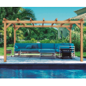 Freestanding solid wood pergola Valencia 5x3m 15m2