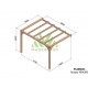 Pergola addossata in legno grezzo Burgos 3x3m 9m2