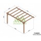 Aangebouwde pergola in ruw hout Palma 5x3m 15m2