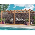 Pergola adossée en bois brut Palma 5x4m 20m2