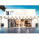 Sevilla 6x4m 24m2 Ruw houten pergola voor wandmontage