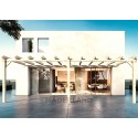 Pergola adossée en bois brut Sevilla 7x4m 28m2