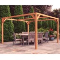 Tarragona 4x4m 16m2 vrijstaande pergola in ruw hout