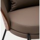 Fauteuil en Cuir synthétique marron et piètements métal noir Amy VeryForma