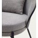 Light Grey Chenille Armchair with Black Metal Legs Amy VeryForma