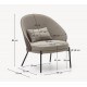 Lichtbruine chenille fauteuil met zwarte metalen poten van Amy VeryForma