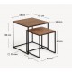 Lot de 2 Tables gigognes d'appoint en bois noyer et métal Ana VeryForma