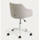 Silla de oficina gris claro con patas de acero blanco mate Nara VeryForma