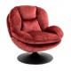 VeryForma Burgundy Red Velvet Top Swivel Chair