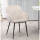 Set van 2 eetkamerstoelen Ibis stof chenille taupe metalen poten VeryForma