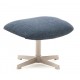 Footstool Aspe blue fabric and metal VeryForma