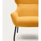 Lina armchair in mustard terry fabric and VeryForma steel