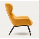 Lina armchair in mustard terry fabric and VeryForma steel