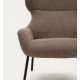 Fauteuil Lina en tissu chenille marron clair et acier VeryForma