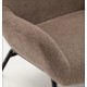 Lina armchair in light brown chenille fabric and VeryForma steel