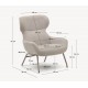 Fauteuil Lina en tissu chenille beige et acier VeryForma