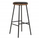 Set of 2 Marc VeryForma Black Imitation Leather Bar Stools and Metal Legs