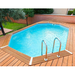 Piscine Bois Ubbink Azura 355x490 H130 Liner Bleu