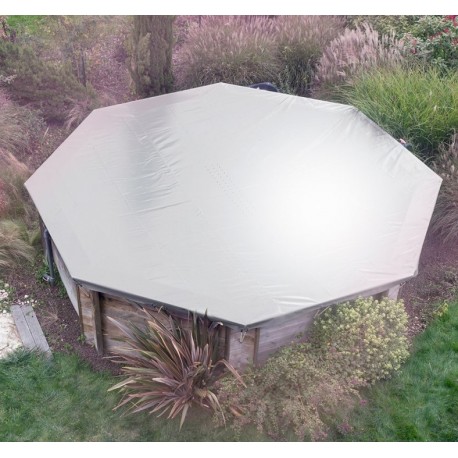 Winter cover for octagonal wooden pools 530 grey P-PB 580