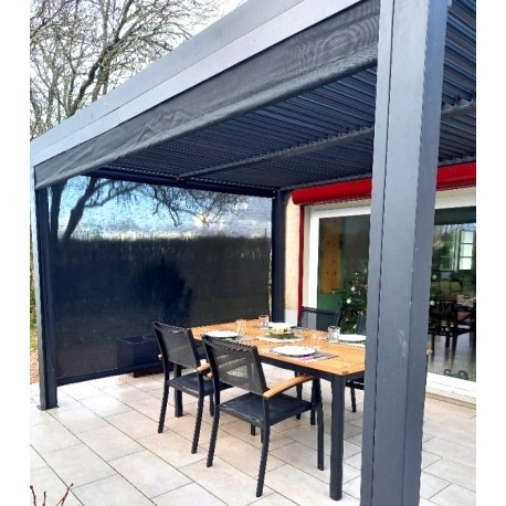 Bioclimatic Pergola 2 Side Curtains 10.80 m2 anthracite aluminium Habrita